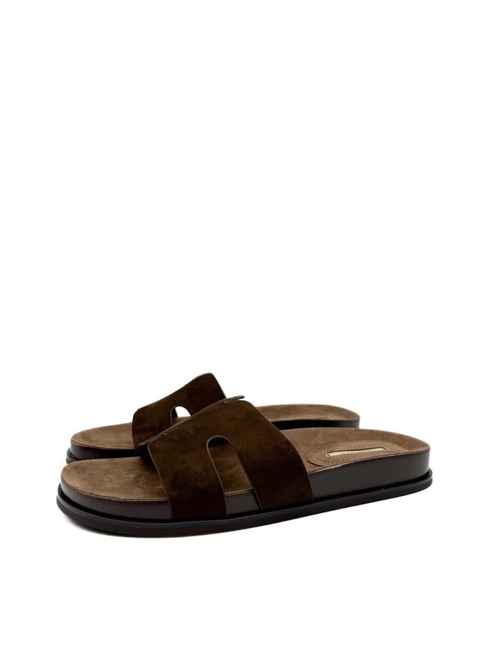 Sandalias Pala Corina en Antelina con Diseño Troquelado