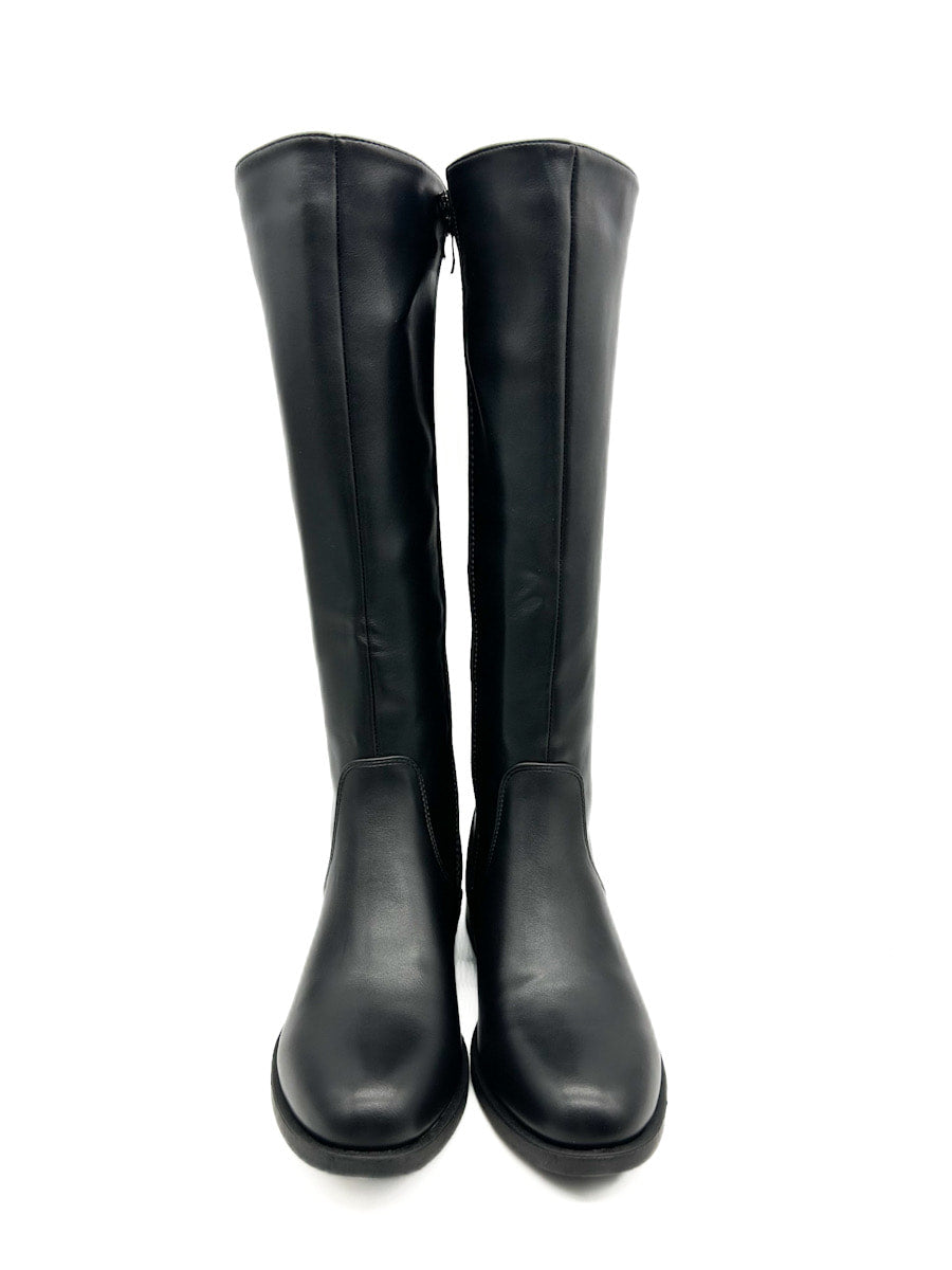 Bota Alta Plana Color Negra de Mujer H0208