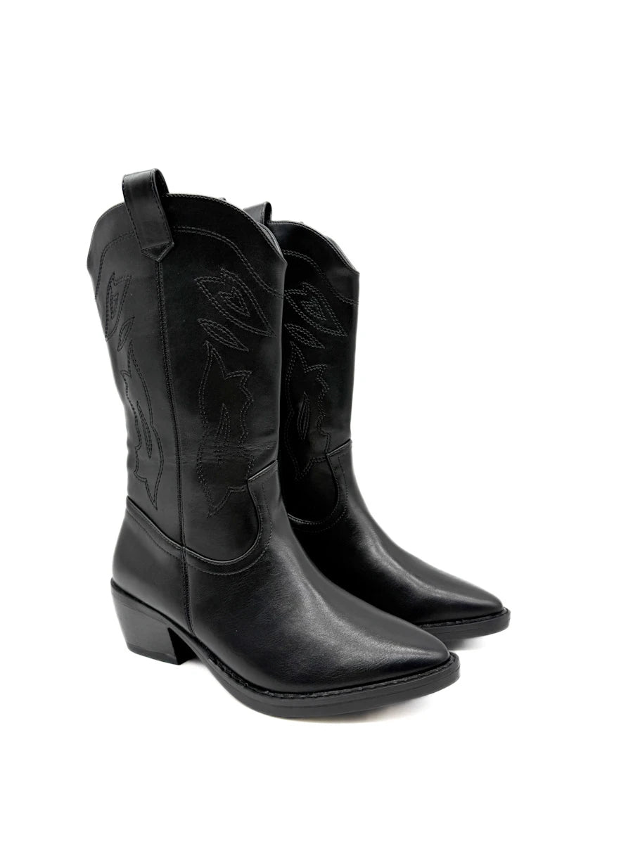 Botas Cowboy Media Caña – Estilo Campero con Bordados