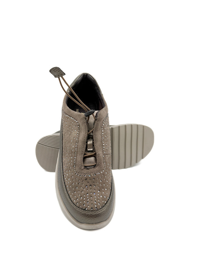 Zapatillas de Deporte con Pedrería y Plataforma