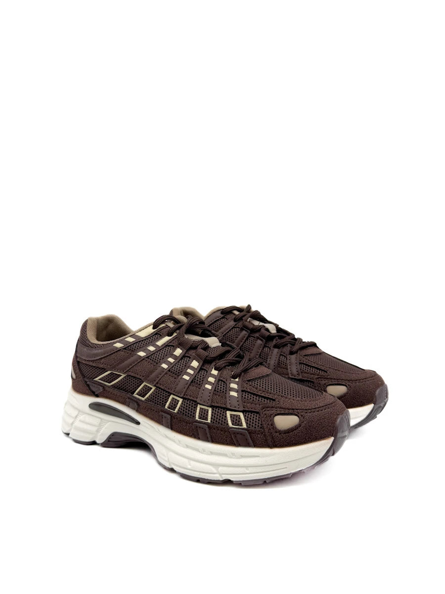 Zapatillas Deportivas Retro de Malla Combinada con Suela de Volumen