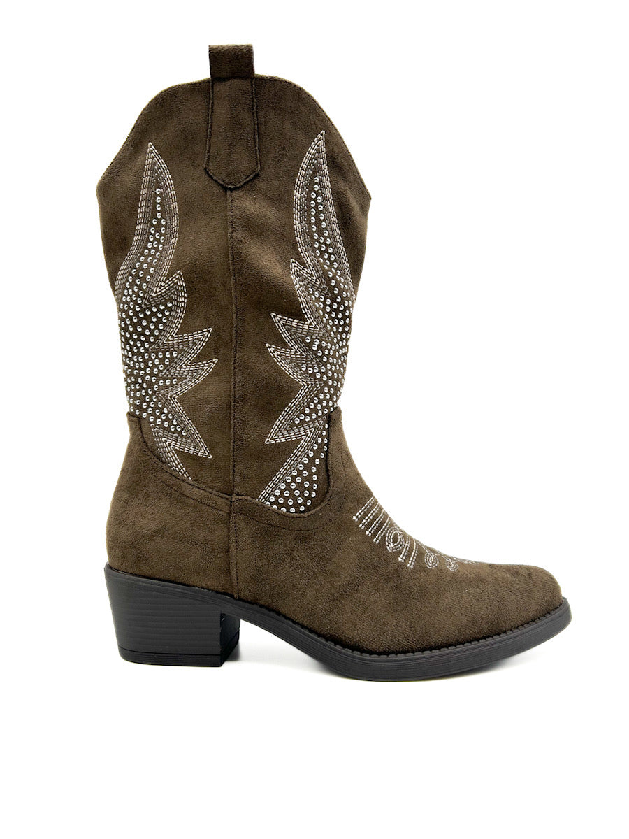 Botas Cowboy Tachas Referencia RQ67 Marrón