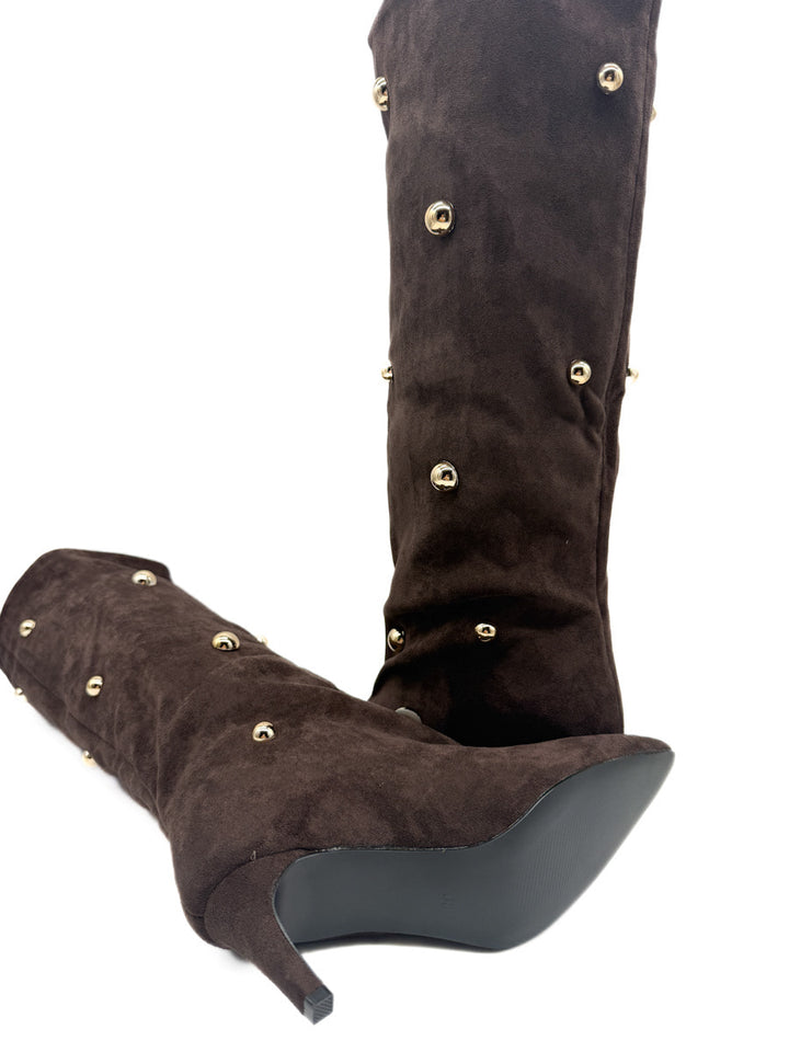 Botas Alta Caña con Remaches Metálicos en Antelina