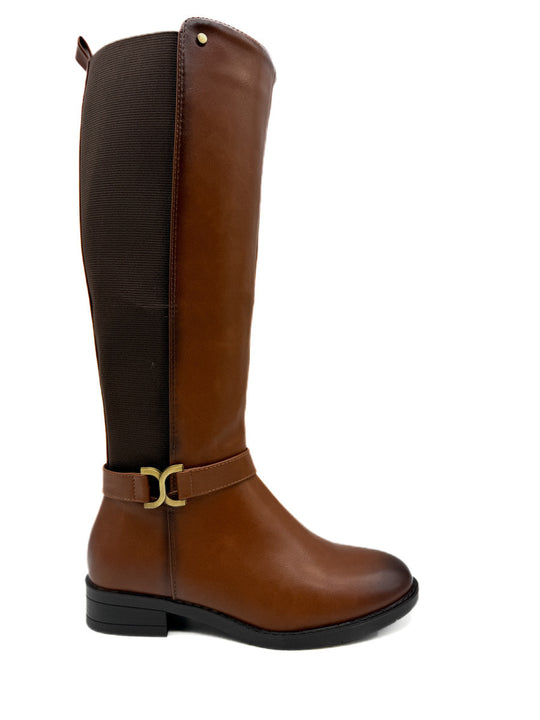 Botas Altas con Elástico Estilo Clásico Cuero