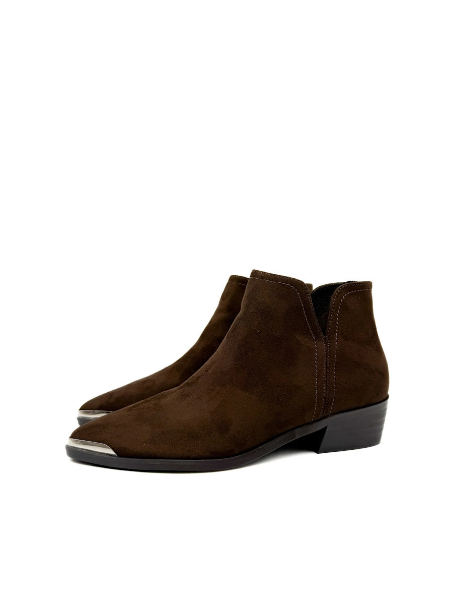 Botines Cowboy de Mujer con Puntera Metálica y Tacón Bajo
