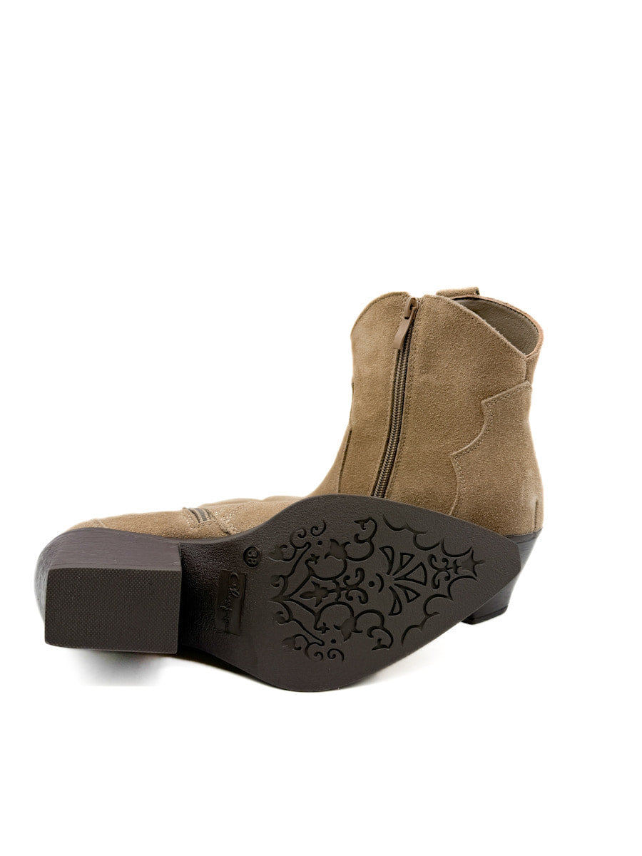 Botines Cowboy de Piel con Tacón Cuadrado