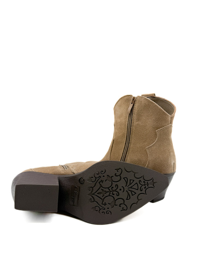 Botines Cowboy de Piel con Tacón Cuadrado