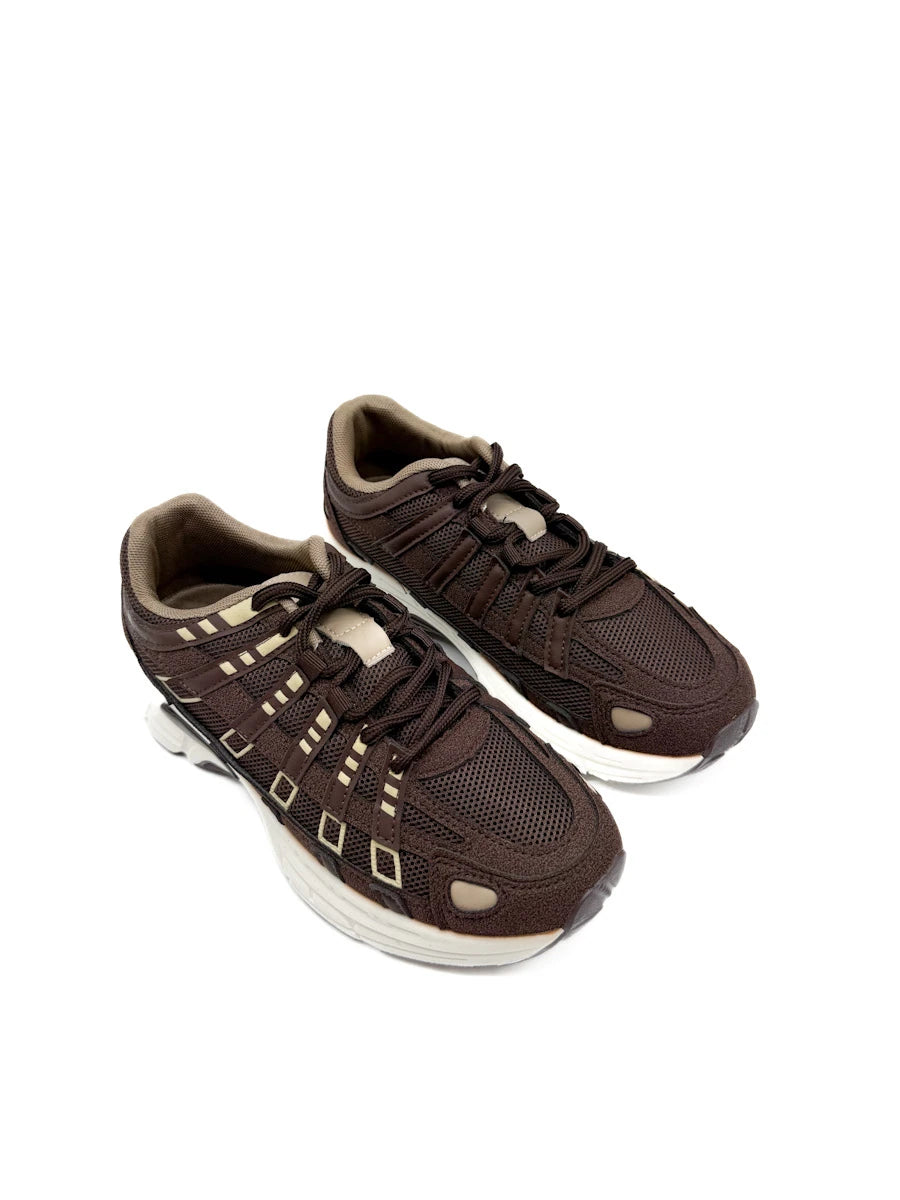 Zapatillas Deportivas Retro de Malla Combinada con Suela de Volumen