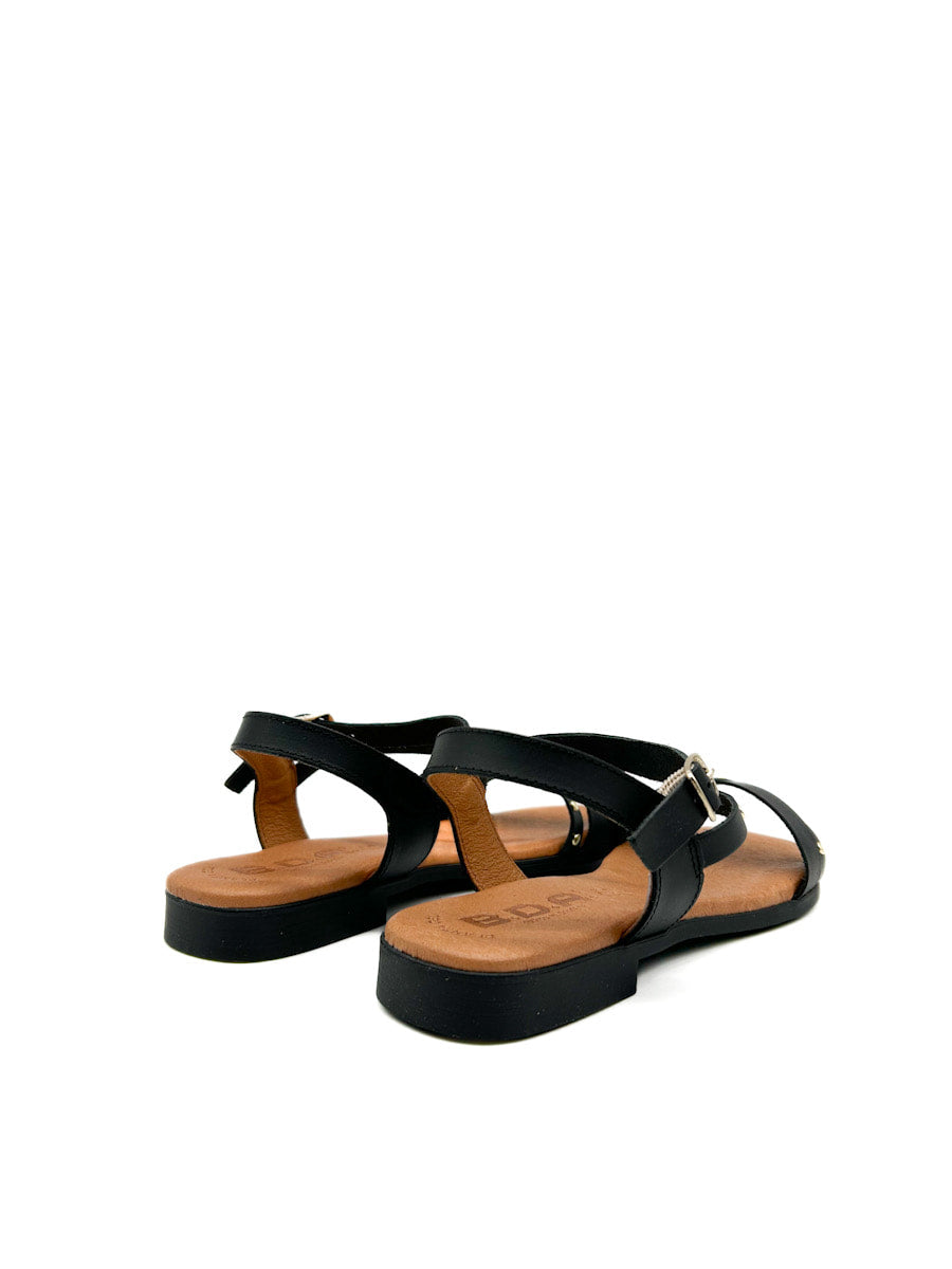 Sandalias de Piel con Tachuelas y Correa Ajustable
