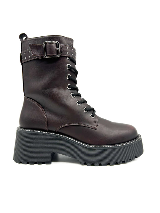 Botas Militares Plataforma RQ62 Burdeos
