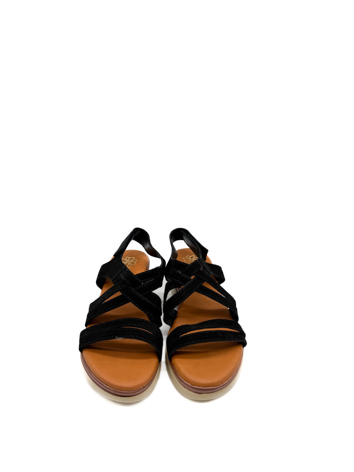 Sandalias Cuña de Piel Cierre Con Velcro