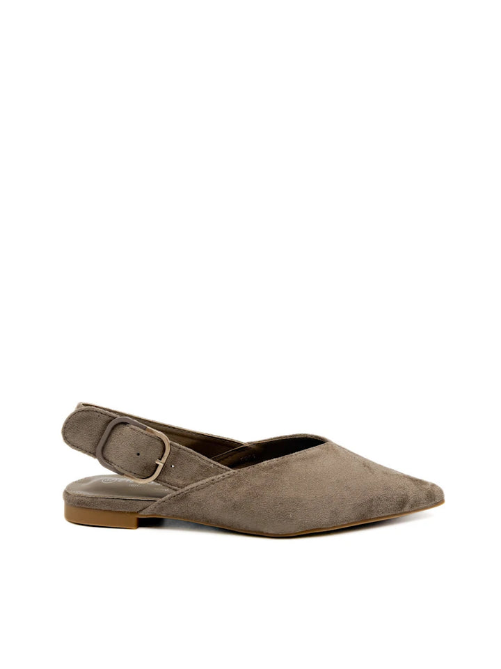 Zapatos Planos Destalonados de Antelina con Escote en V – Elegancia Diaria