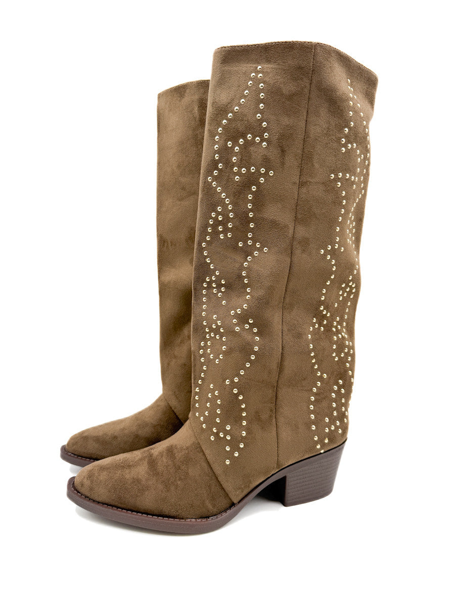 Botas Altas detalles Remaches Metálicos