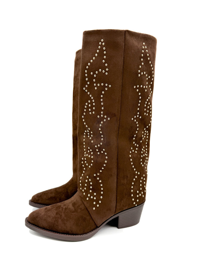 Botas Altas detalles Remaches Metálicos
