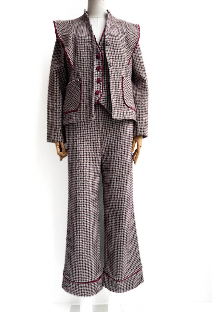 Chaqueta Cuadro Príncipe de Gales con Detalle en Contraste