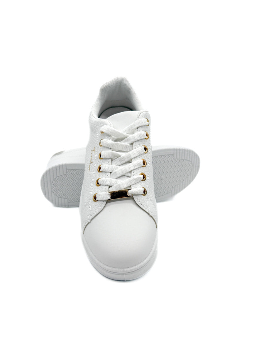 Zapatillas Blancas con Detalles Dorados y Plateados