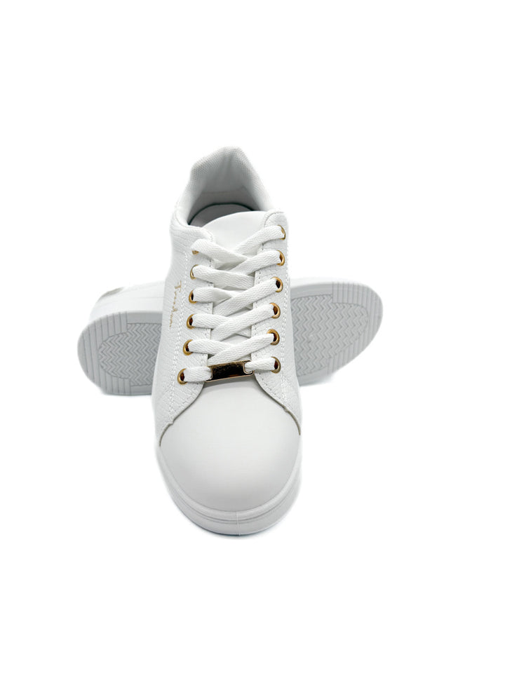 Zapatillas Blancas con Detalles Dorados y Plateados