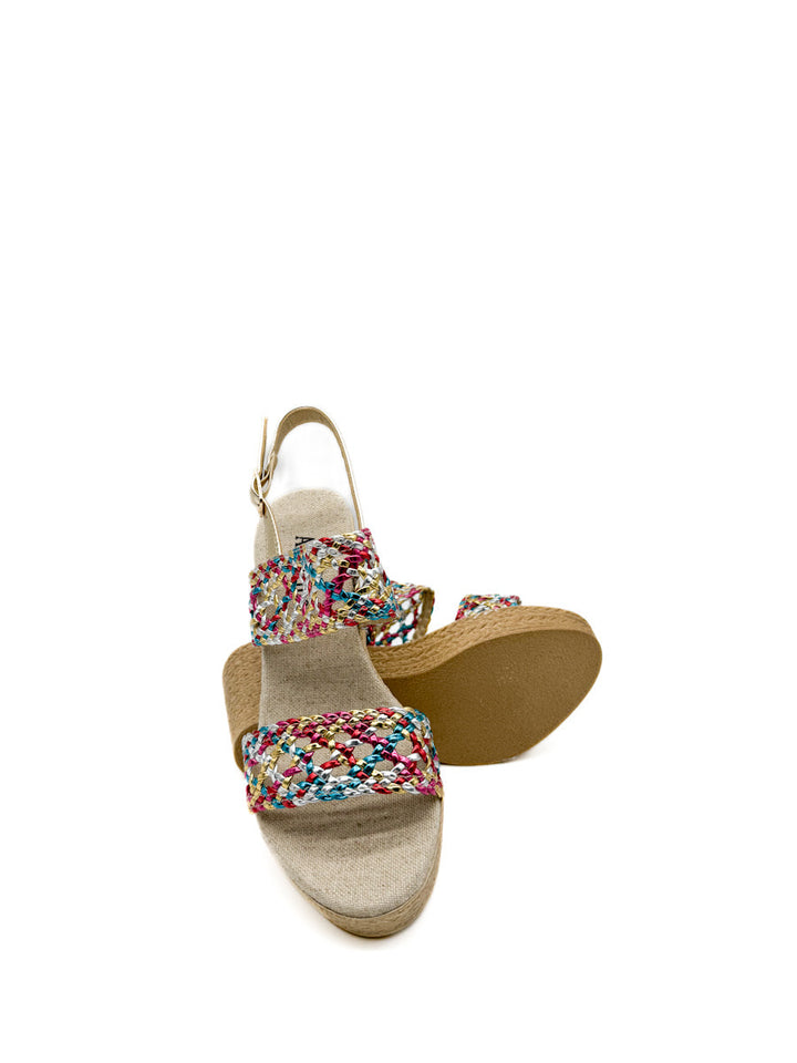 Sandalias de Tacón con Tejido Trenzado  Estilo Artesanal