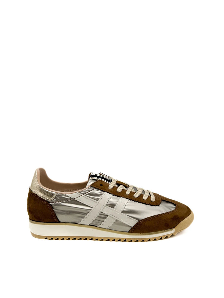 Zapatillas Deportivas Retro de Antelina y Nailon con Bandas Laterales