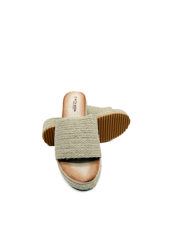 Sandalias con plataforma de yute trenzado