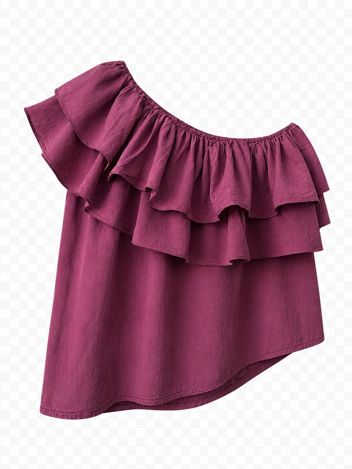Blusa One Shoulder con Volantes | Elegancia y Estilo