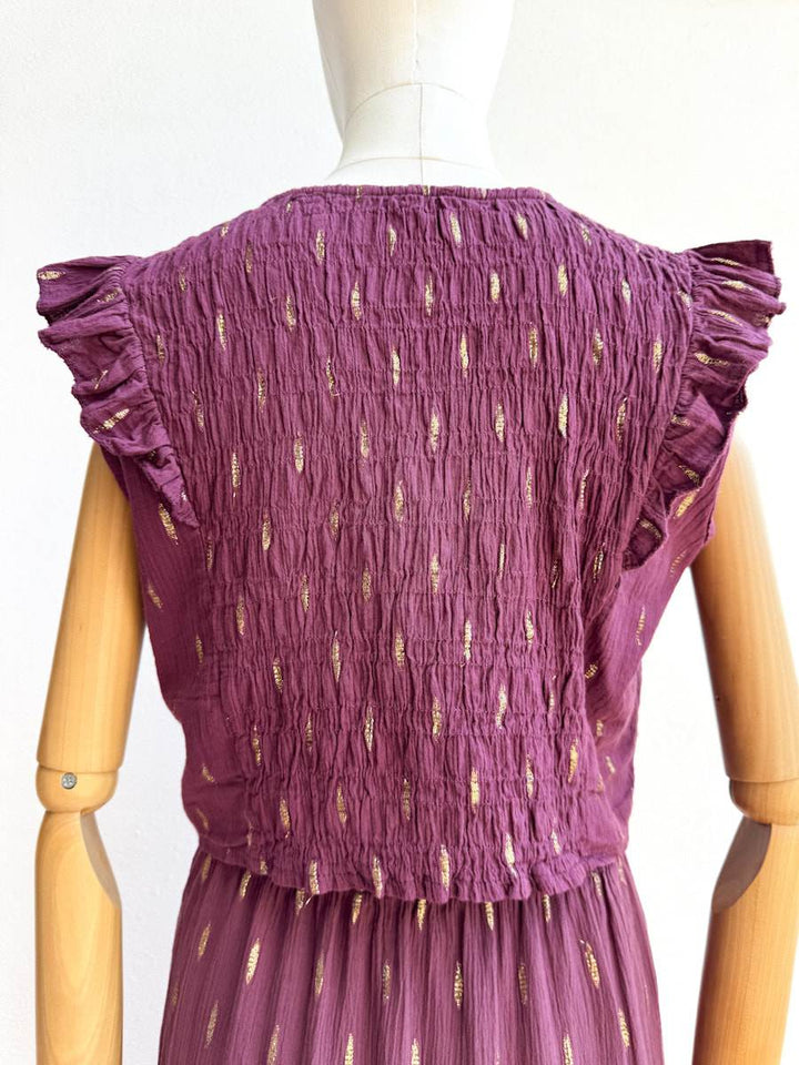 Conjunto de Blusa y Falda en Algodón Texturizado