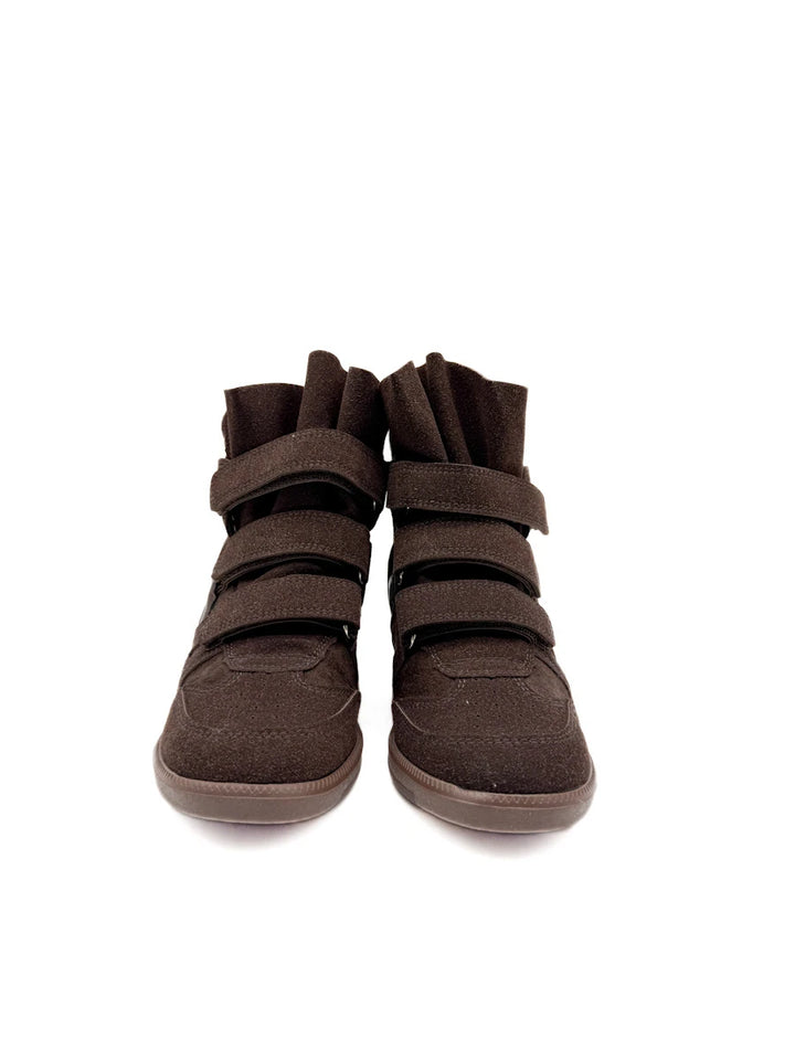 Zapatillas con Cuña Interna y Velcro en Antelina