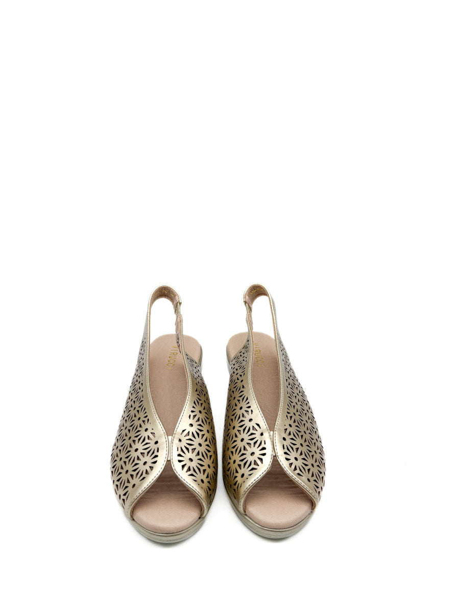 Sandalias Cuña Media Caladas Mujer