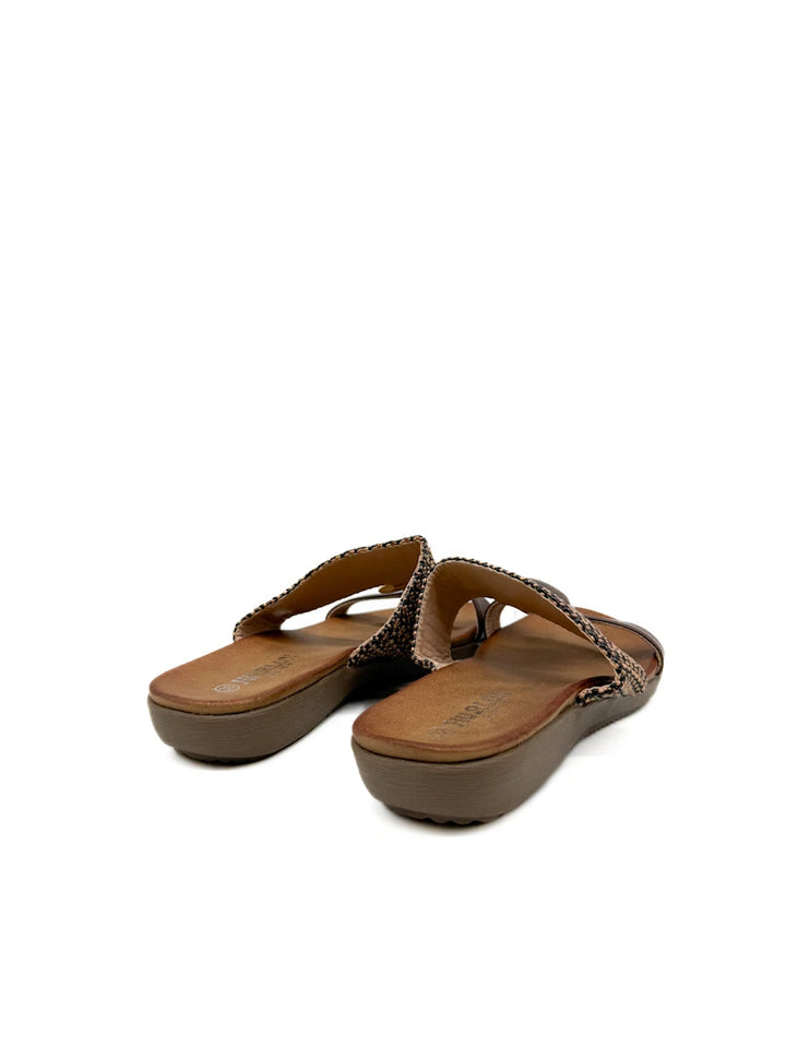 Sandalias Planas de Confort Estilo Casual con Tira de Efecto Rafia Trenzada
