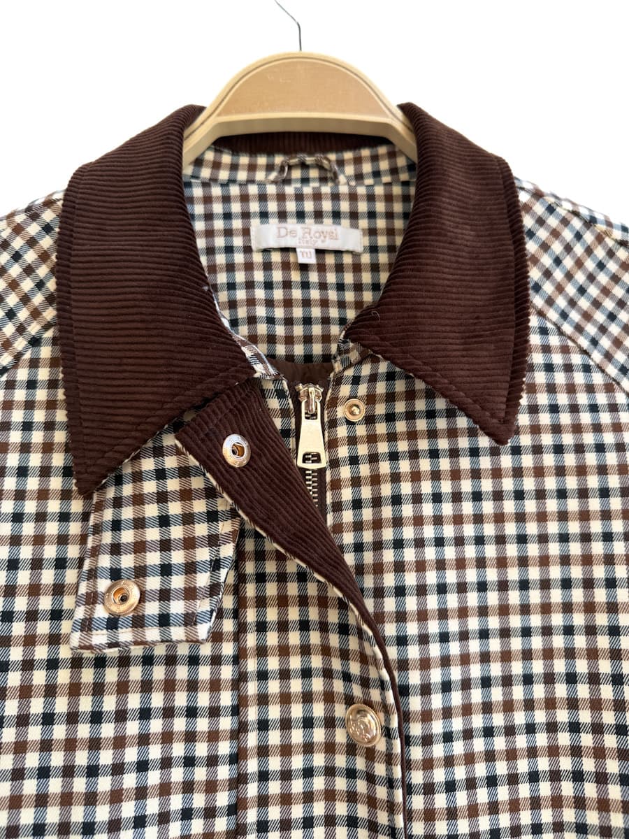 Chaqueta de Cuadros con Detalles en Pana