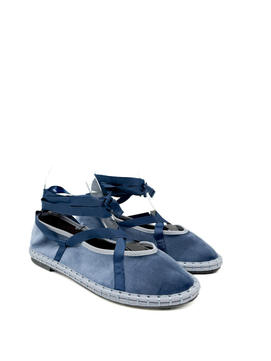 Bailarinas de Terciopelo con Cintas Cruzadas - Elegancia Artesanal