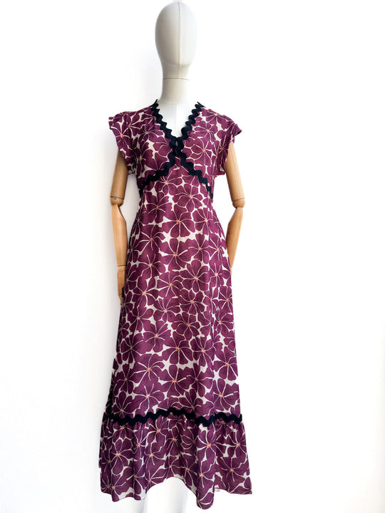 Vestido largo con estampado floral y bolsillos Buganvia única