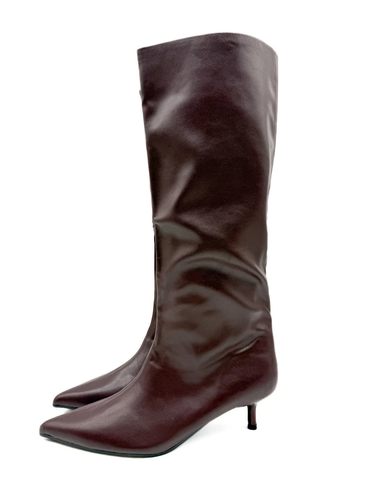Corina Botas Altas de Tacón Chupete y Punta Afilada