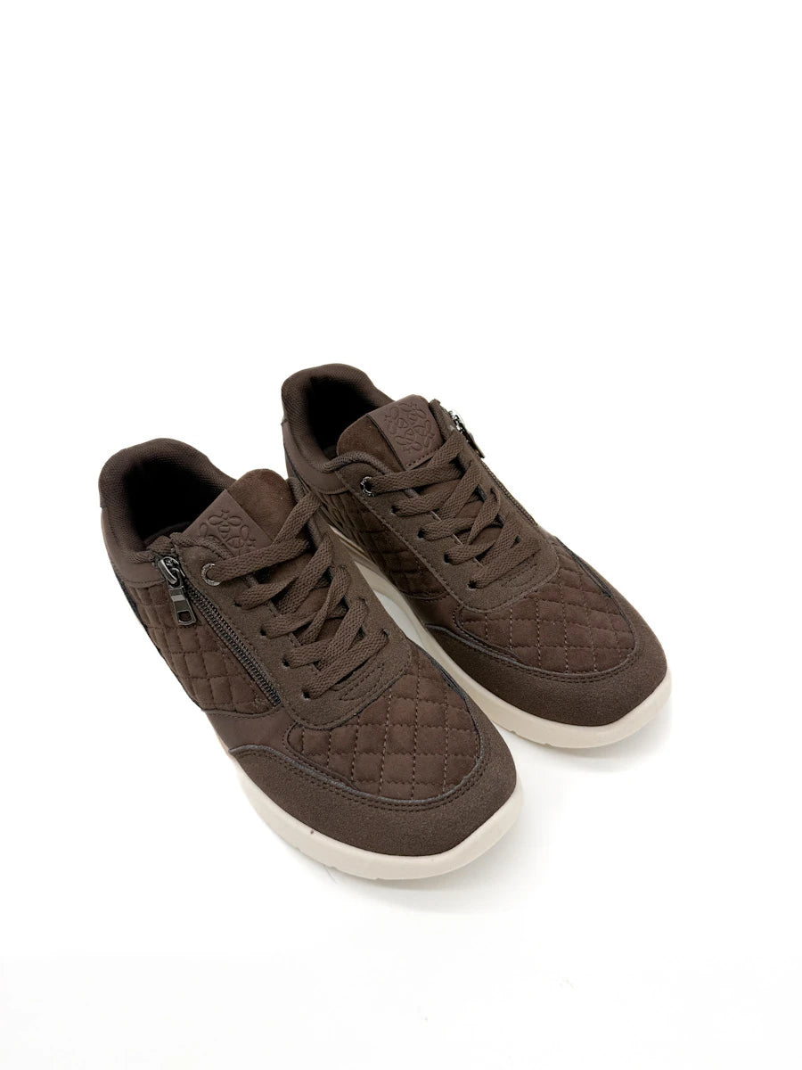 Zapatillas Casuales Acolchadas con Cuña, Cremallera Lateral y Suela Confort