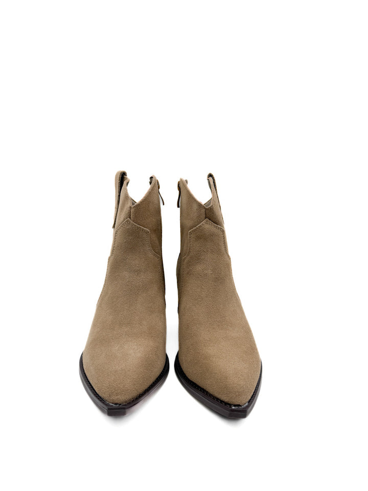 Botines Cowboy de Piel con Tacón Cuadrado