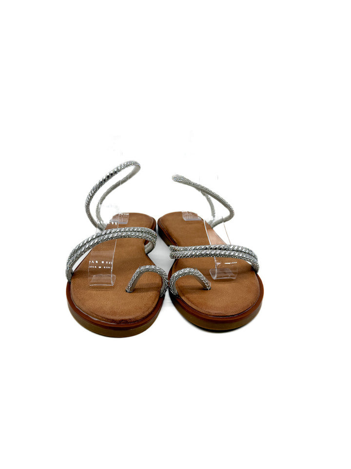Sandalias Planas de Pedrería: Estilo y Brillo