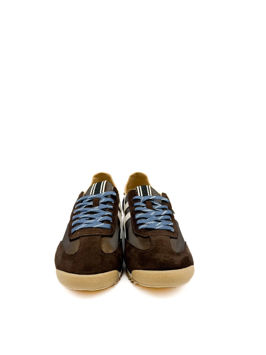 Zapatillas Deportivas Retro de Antelina y Nailon con Bandas Laterales