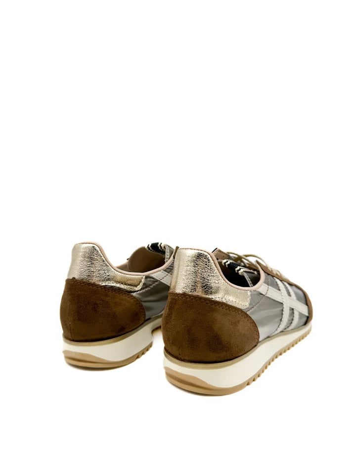 Zapatillas Deportivas Retro de Antelina y Nailon con Bandas Laterales