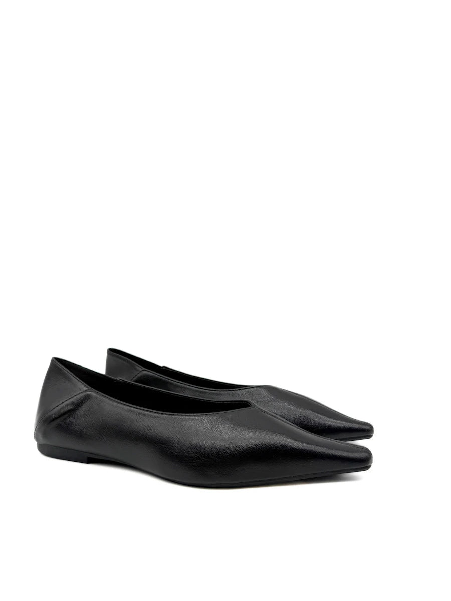 Bailarinas de Punta Estrecha con Escote en V - Zapatos Planos Elegantes