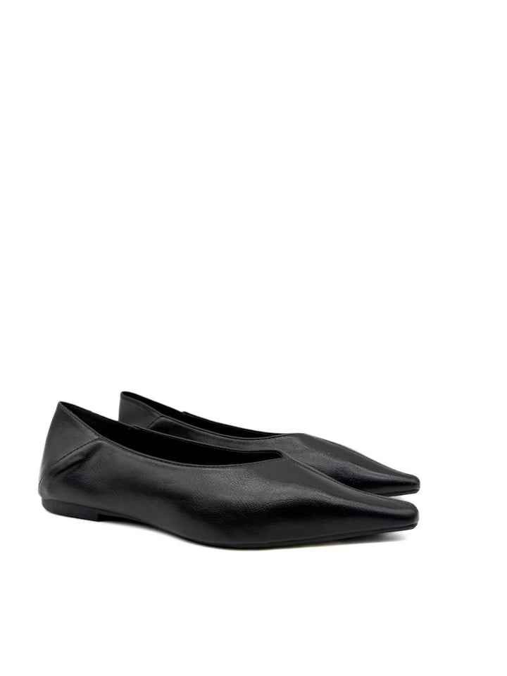Bailarinas de Punta Estrecha con Escote en V - Zapatos Planos Elegantes