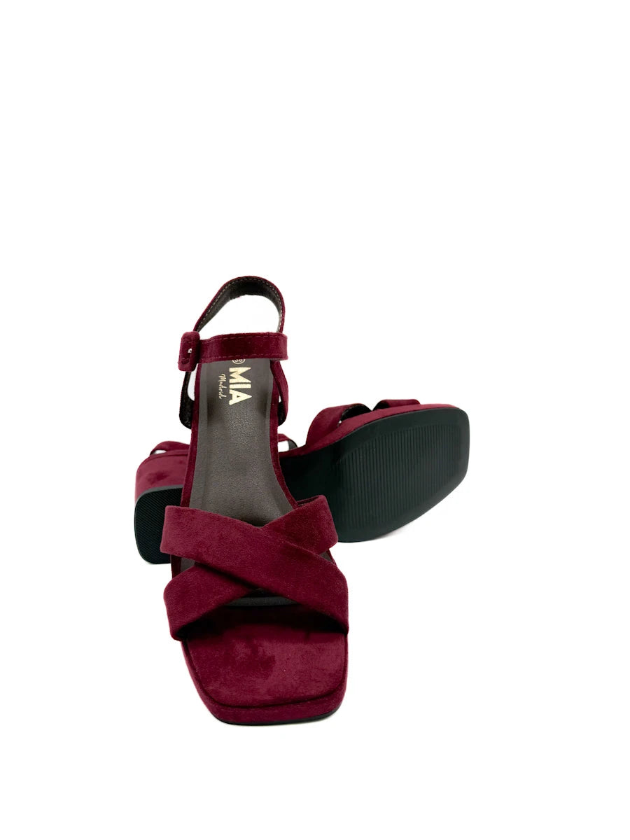 Sandalias de Tacón Ancho con Plataforma y Tiras Cruzadas