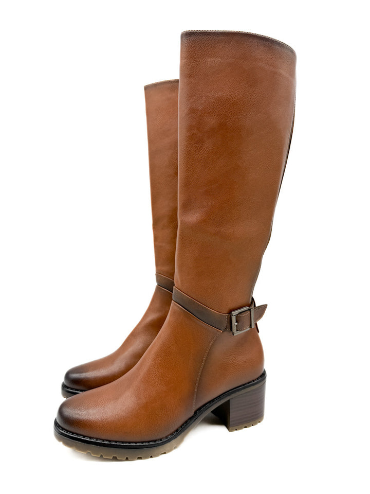 Botas Altas de Elástico con Tacón Cuadrado
