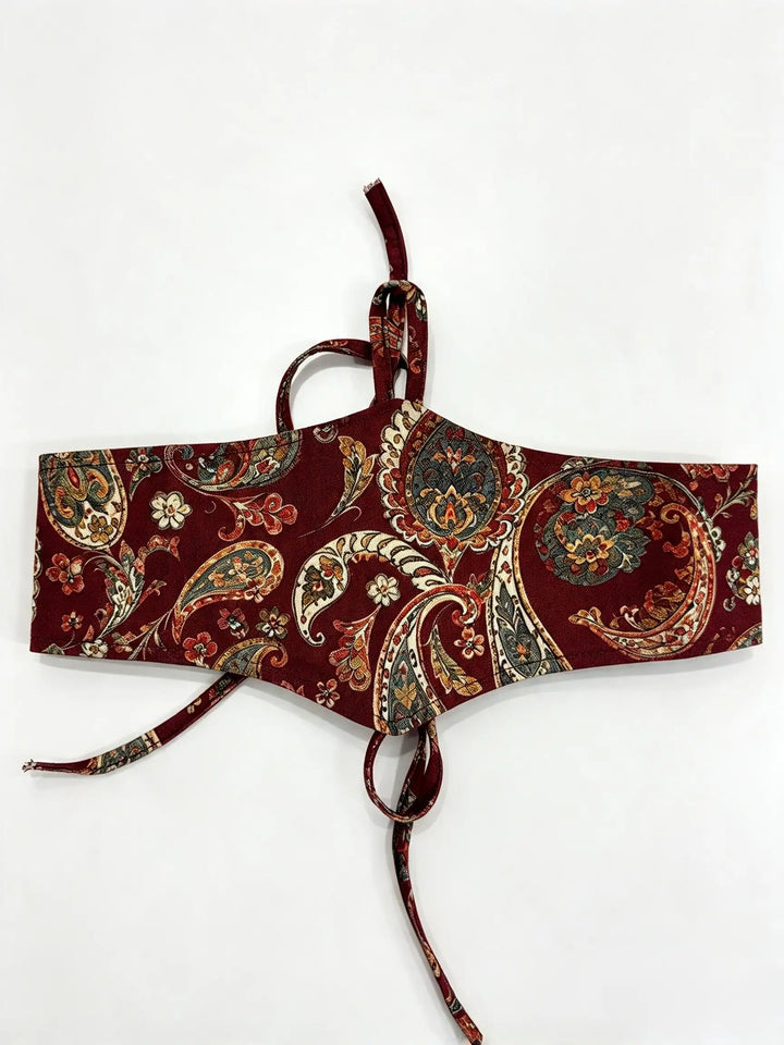 Fajín Reversible Floral con Lazadas – Estilo Boho Chic