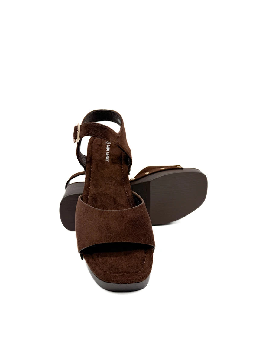Sandalia Zueco de Plataforma con Pulsera y Tachuelas