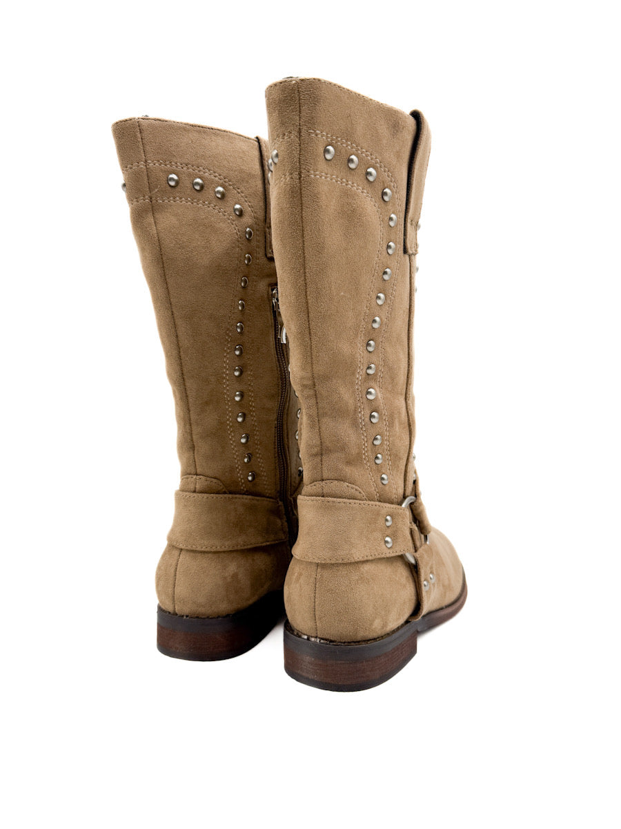 Botas de Antelina con Detalles de Tachas