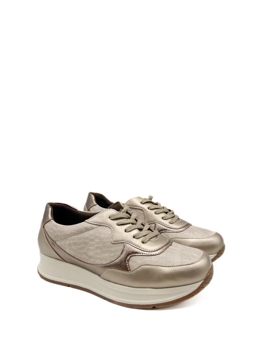 Zapatilla de Plataforma Metálicas con Estampado de Reptil
