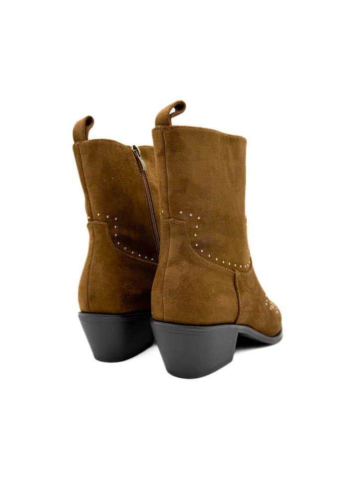 Botines Cowboy de Antelina con Tachuelas Decorativas