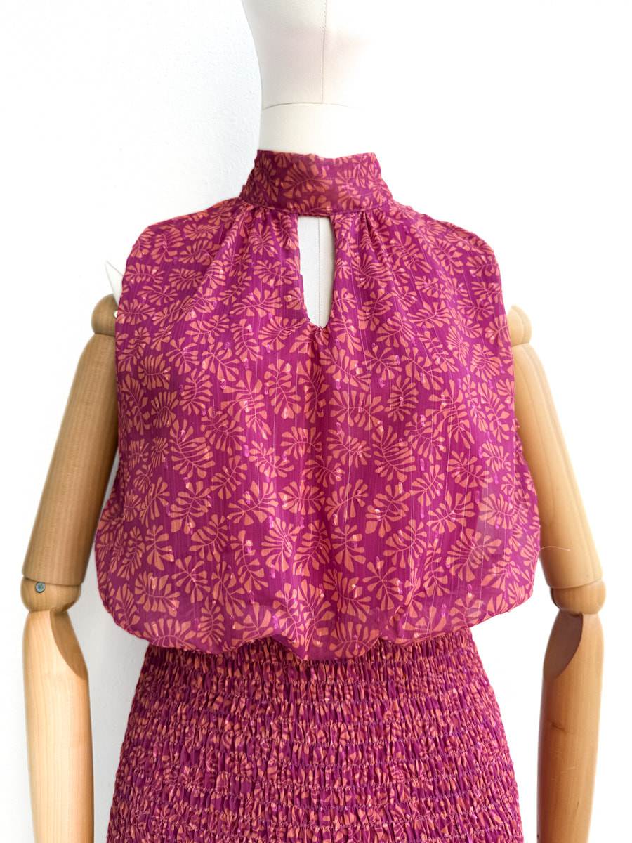 Vestido corto frunces