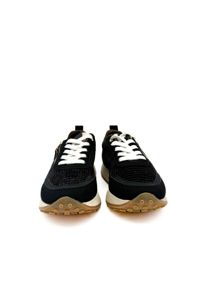 Zapatillas Deportivas de Mujer con Cremallera Decorativa, Pana y Detalle Animal Print