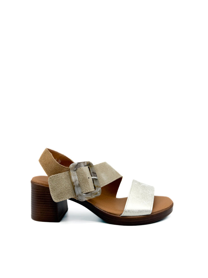 Sandalias Multicolor de Tacón de Bloque para Mujer